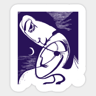 Romance On A Moonlit Beach Sticker